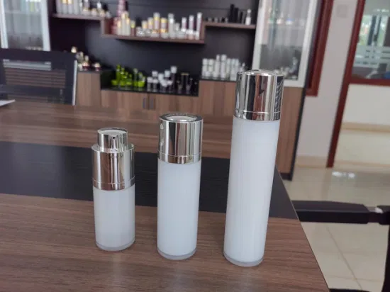 15g 30g 50g Pure Color White Plastic Cosmetic Container Airless Pump Jar Packaging for Cream